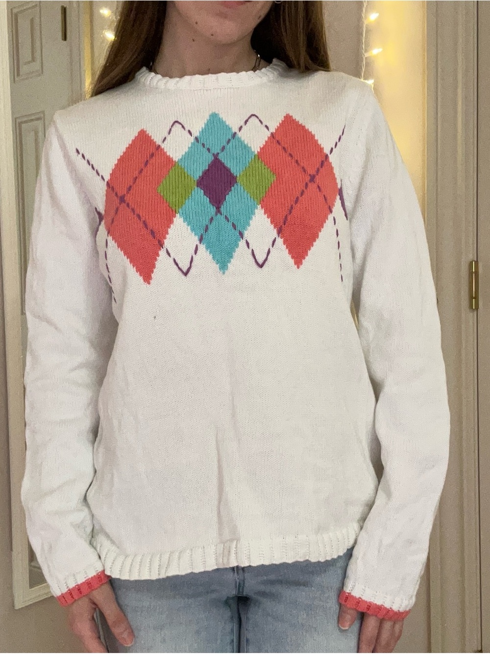 Vintage Karen Scott Argyle Sweater